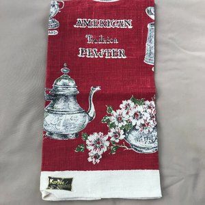 Vintage American Tradition Pewter Kay Dee Kitchen Towel 100% Linen